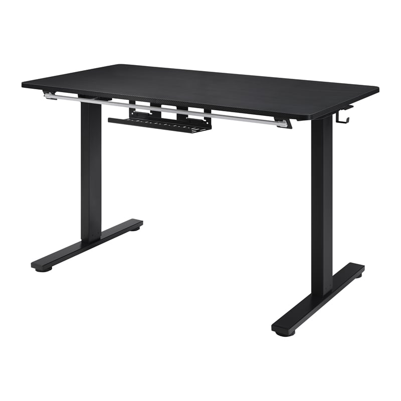 pemberly row 48 inch electric height adjustable gaming desk led lighting