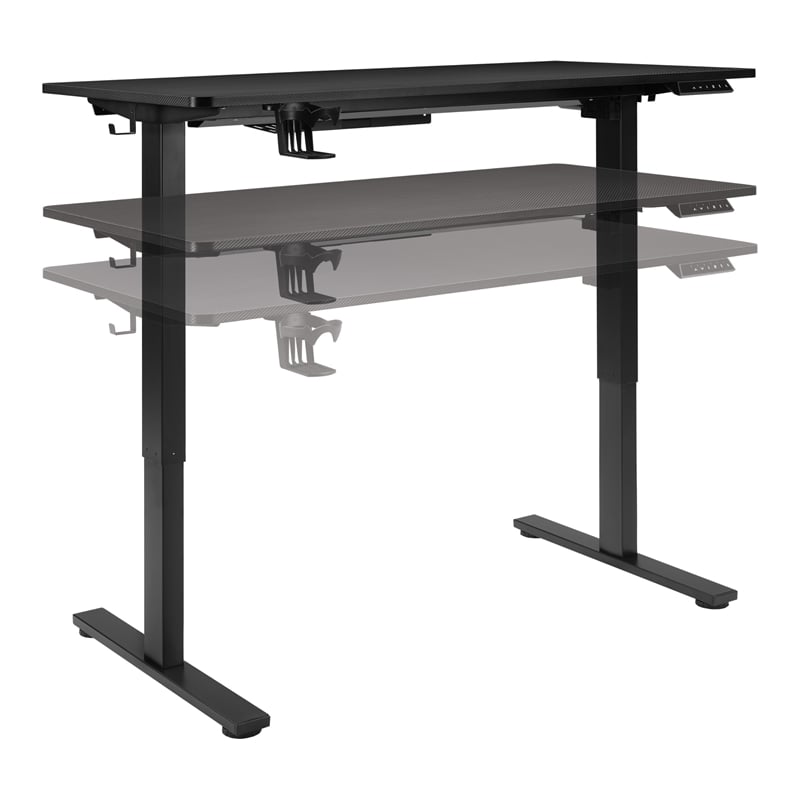 pemberly row 48 inch electric height adjustable gaming desk led lighting