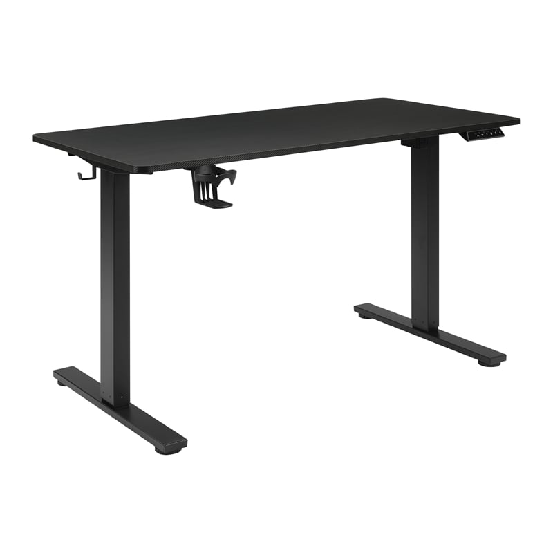 Pemberly Row 48 Inch Electric Height Adjustable Gaming Desk LED Lighting