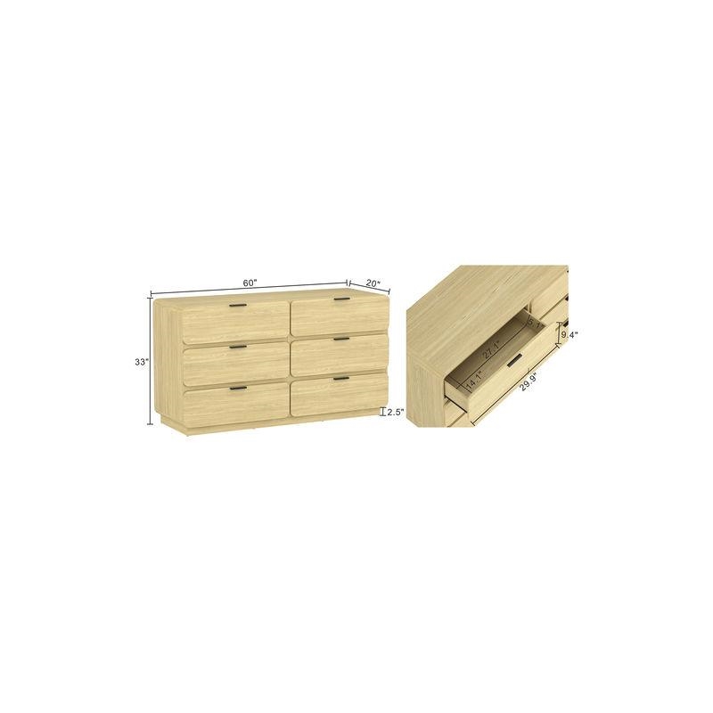 Pemberly Row Modern 2 Piece Dresser and Nightstand Set in Natural