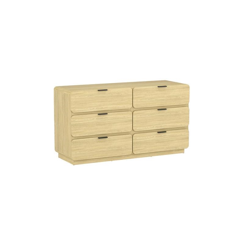 Pemberly Row Modern 2 Piece Dresser and Nightstand Set in Natural