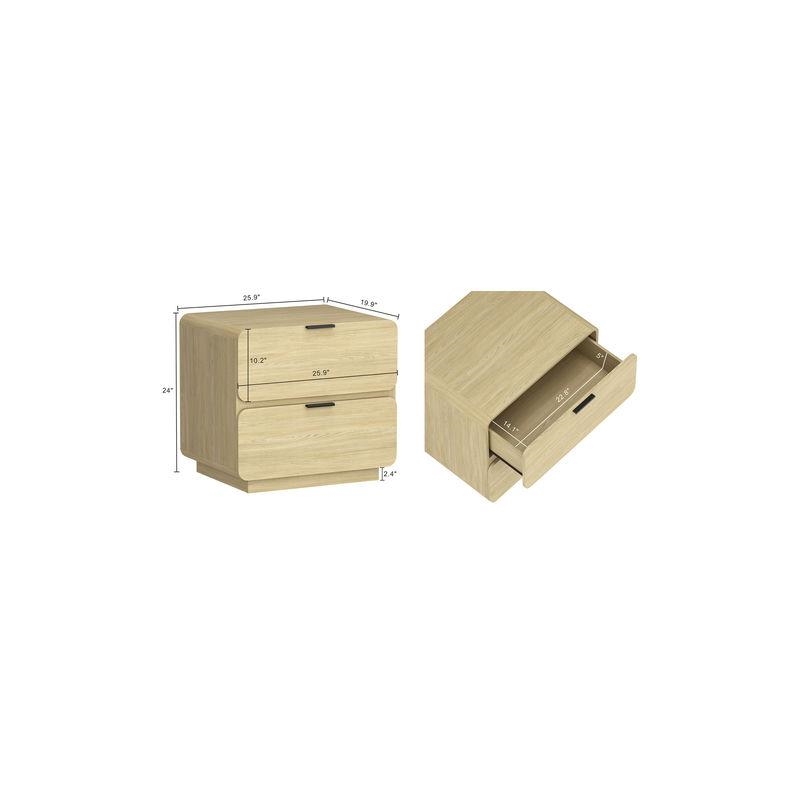 Pemberly Row Modern 2 Piece Dresser and Nightstand Set in Natural