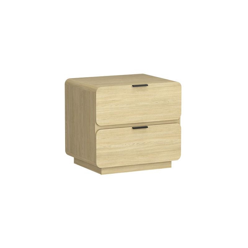 Pemberly Row Modern 2 Piece Dresser and Nightstand Set in Natural