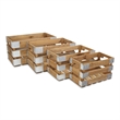 Pemberly Row Set of 4 Galvanized and Brown Nesting Crate Set