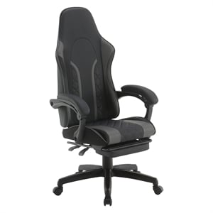 Pemberly Row Reclining Gaming Chair With Footrest in Faux Leather