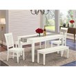 Pemberly Row 5-Piece Traditional Wood Dining Set in Linen White