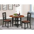 Pemberly Row 3-Piece Wood Dining Set with Table & Chairs in Black & Cherry