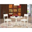 Pemberly Row 3-Piece Dining Set with Leather Seat in Linen White