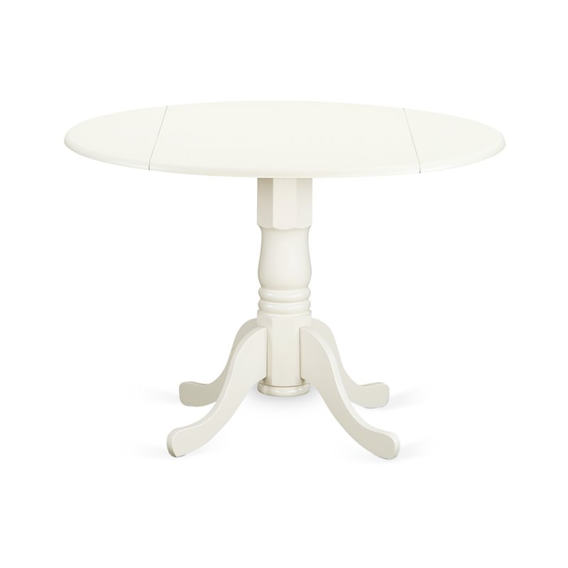 Pemberly Row 3-Piece Dining Set with Leather Seat in Linen White