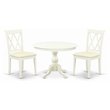 Pemberly Row 3-Piece Wood Dining Table Set in Linen White Finish