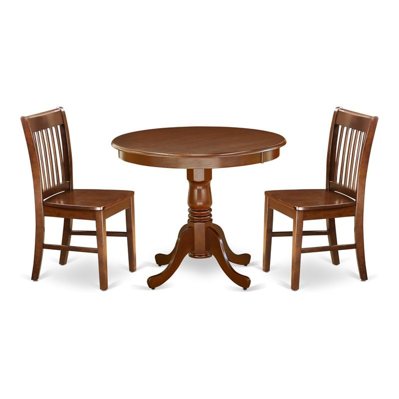 Pemberly Row 5-Piece Mid-Century Wood Dining Set in Mahogany Finish