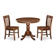 Pemberly Row 5-Piece Mid-Century Wood Dining Set in Mahogany Finish
