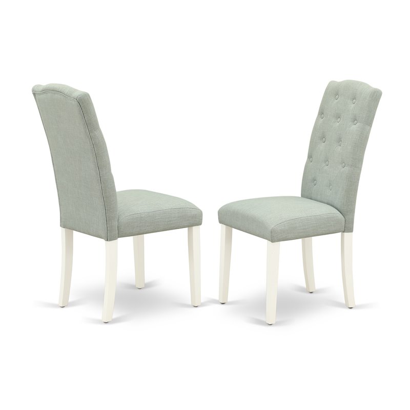 Pemberly Row 3-Piece Dining Set with Parson Chairs in Linen White
