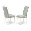 Pemberly Row 3-Piece Dining Set with Parson Chairs in Linen White
