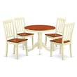 Pemberly Row Antique 5-Piece Round Kitchen Table Set in Cherry