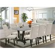 Pemberly Row 9-Piece Dining Set in Linen White with Shitake Upholstery