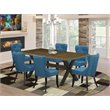 Pemberly Row 7-Piece Wood Dining Set in Distressed Jacobean Black
