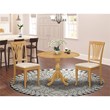 Pemberly Row 3-Piece Wood Dining Set with Upholstered Chairs in Oak
