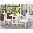 Pemberly Row 3-Piece Rubberwood Dining Set in Linen White with Drop Leafs