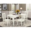 Pemberly Row 5-Piece Wood Dining Set with X Back Chairs in Linen White