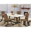 Pemberly Row 5-Piece Dining Table Set in Jacobean Brown Finish