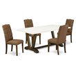 Pemberly Row 5-Piece Dining Table Set in Jacobean Brown Finish