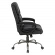 Pemberly Row Mid Back Padded Faux Leather Executive Chair in Black