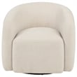 Pemberly Row Faux Sherpa Chenille Swivel Accent Chair in Beige