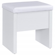 Pemberly Row Makeup Vanity Table Set With Mirror and Stool in White