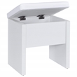 Pemberly Row Makeup Vanity Table Set With Mirror and Stool in White