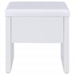 Pemberly Row Makeup Vanity Table Set With Mirror and Stool in White