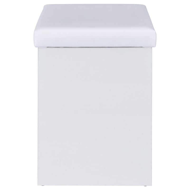 Pemberly Row Makeup Vanity Table Set With Mirror and Stool in White