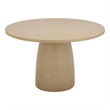 Pemberly Row Contemporary Round Polystone Dining Table in Beige