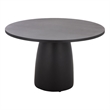 Pemberly Row Contemporary Round Polystone Dining Table in Black