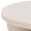Pemberly Row 3-Ball Round Polystone Contemporary Coffee Table in Ivory