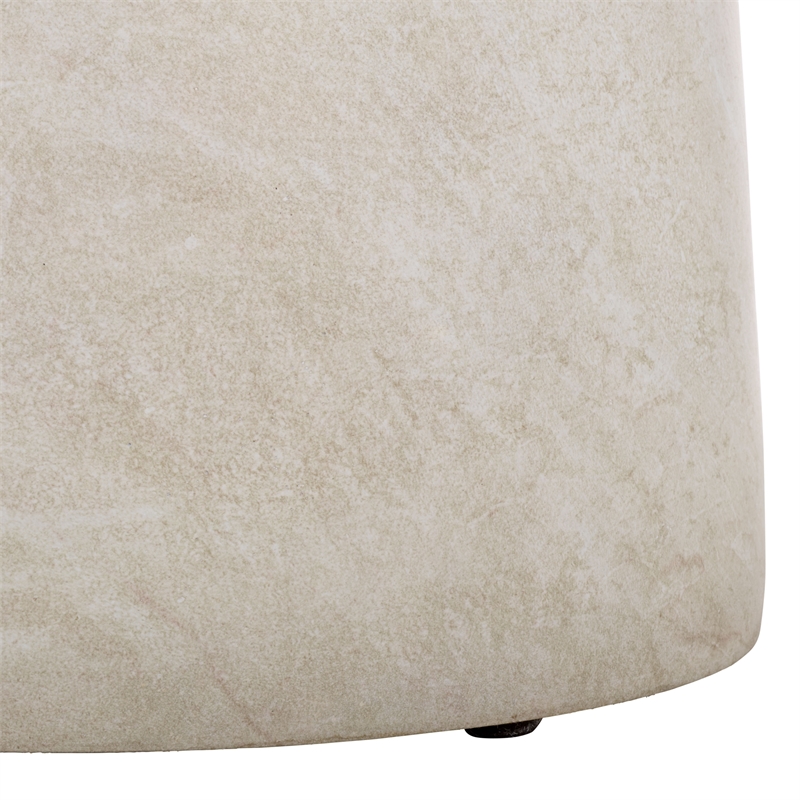 Pemberly Row Contemporary Round Polystone Dining Table in Smoke