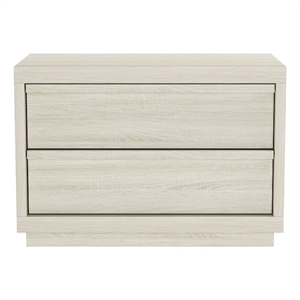 Pemberly Row 32&quot 2-Drawer Wood-Look Nightstand in Whitewashed Oak