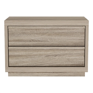 Pemberly Row 32&quot 2-Drawer Nightstand with Smooth Glides in Natural Oak