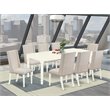 Pemberly Row 9-Piece Wood Dining Set with Upholstered Chairs in Linen White