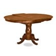 Pemberly Row Oval Wood Butterfly Leaf Dining Table in Saddle Brown Finish