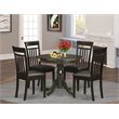 Pemberly Row 5-Piece Round Dining Set in Wood Cappuccino Finish