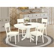 Pemberly Row 5-Piece Dining Set with Faux Leather Seats in White