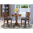Pemberly Row 3-Piece Wood Dining Set with Bar Stools in Mahogany