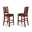 Pemberly Row 3-Piece Wood Dining Set with Bar Stools in Mahogany