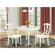 Pemberly Row 3-Piece Wood Dining Table and Chairs in Linen White Finish