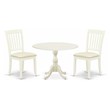 Pemberly Row 3-Piece Wood Dining Table and Chairs with Drop Leaves