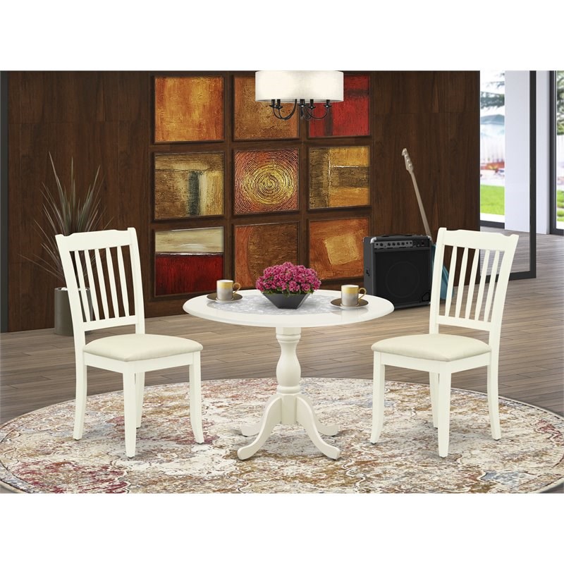 Pemberly Row 3-Piece Wood Dining Table and Chairs with Drop Leaves