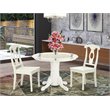 Pemberly Row 3-Piece Round Dining Table Set in Linen White Finish