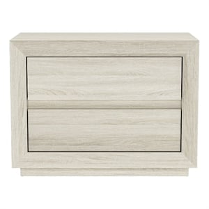 Pemberly Row 32 Inch 2-Drawer Nightstand in Whitewashed Oak Laminate
