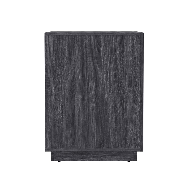 Pemberly Row 26 Inch 1-Drawer Nightstand in Charcoal Gray Laminate